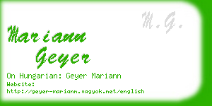 mariann geyer business card